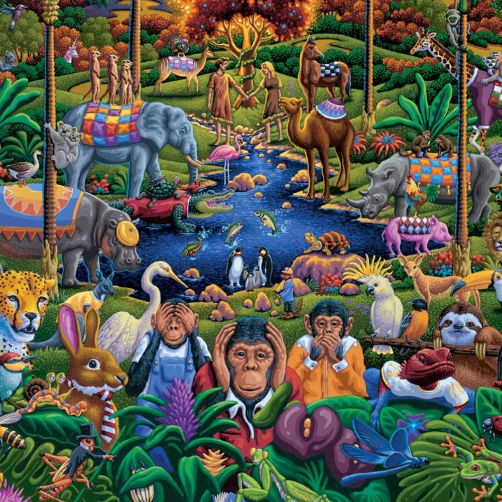 Dowdle Puzzle NEW Animals Of Eden 500 PC Biblical Garden Of Eden